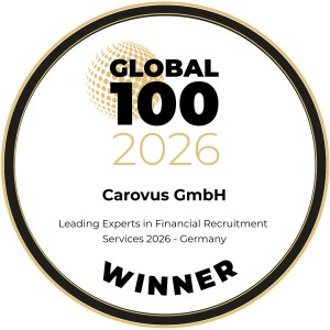 Global 100 2026 – Winner, Leading Experts in Financial Recruitment Services 2026 Germany, Carovus GmbH